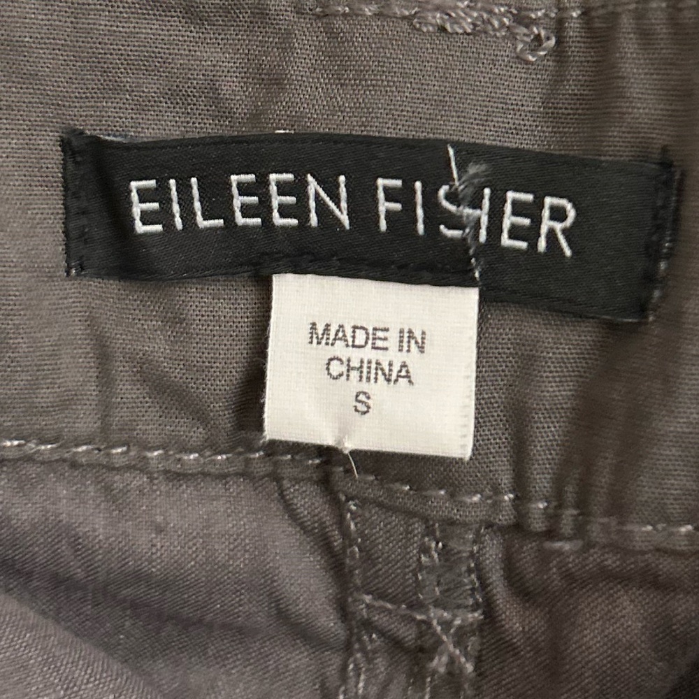Eileen Fisher Grey Taupe Tie Waist Zip Button Knee Length Pencil Skirt Small - Picture 7 of 9